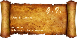 Geri Imre névjegykártya